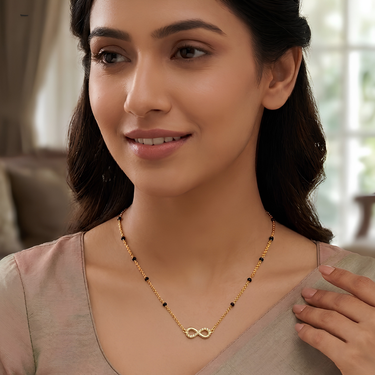 Infinity Mangalsutra - 18K Gold Plated Anti Tarnish jewellery