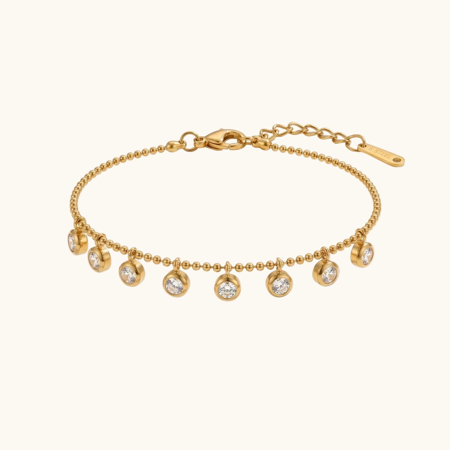Drop Crystal Bracelet - 18K Gold Plated