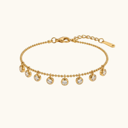 Drop Crystal Bracelet - 18K Gold Plated