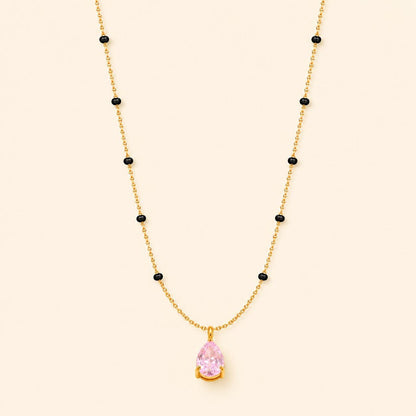 Pink Drop Mangalsutra - 18k Gold Plated