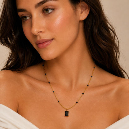 Black Prism Mangalsutra - 18k Gold Plated