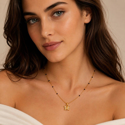 Evara Crystal Mangalsutra - 18k Gold Plated