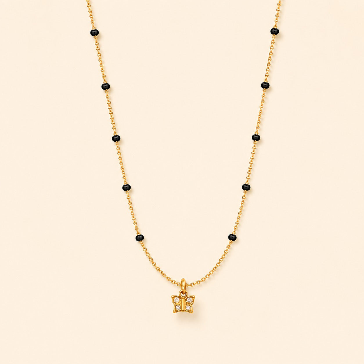 Evara Crystal Mangalsutra - 18k Gold Plated