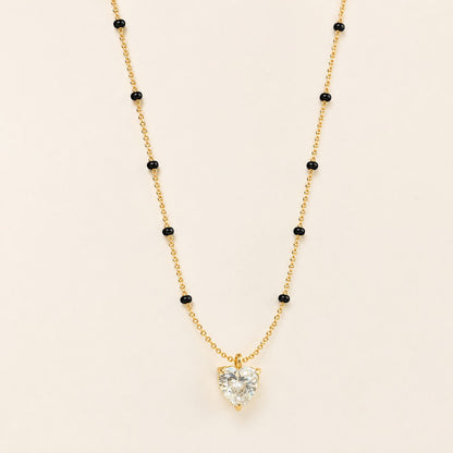 Heart Solitaire Mangalsutra - 18k Gold Plated