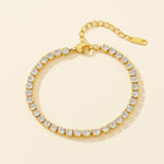 Zirconia Crystal Tennis Bracelet - 18K Gold Plated