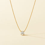 Tesoro Diamond Solitaire Necklace - 18K Gold Plated