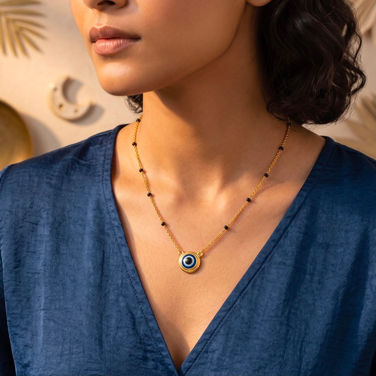 Evil Eye Mangalsutra - 18k Gold Plated Anti Tarnish jewellery