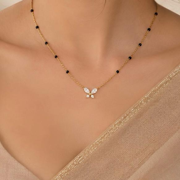 Dainty Butterfly Mangalsutra - 18k Gold Plated Anti Tarnish jewellery