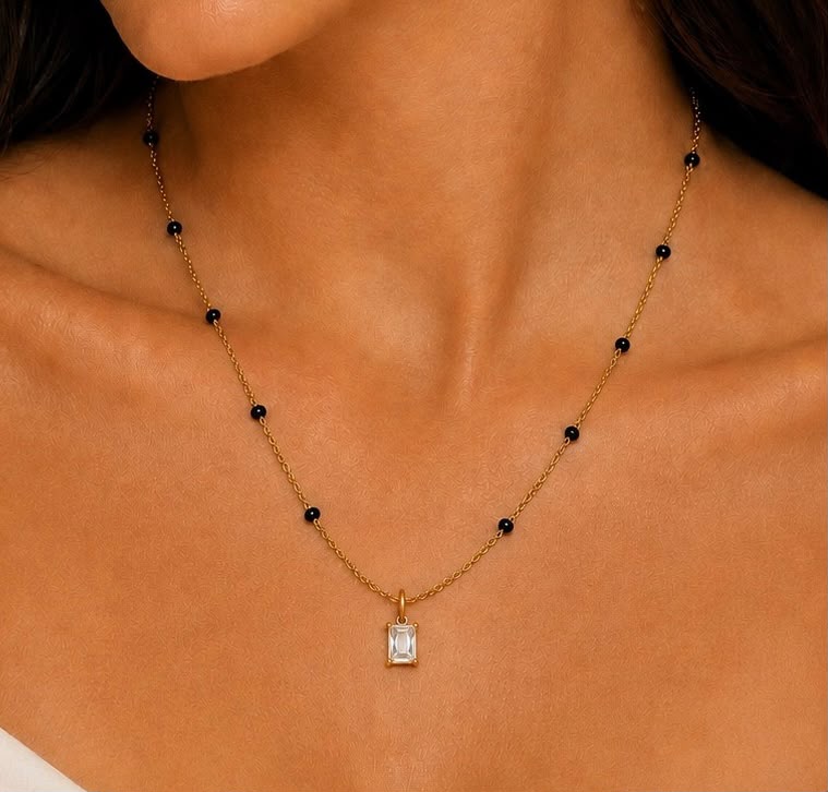 Crystal Prism Mnagalsutra - 18k Gold Plated