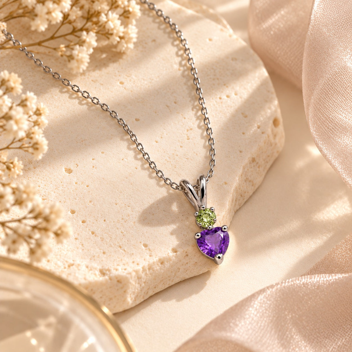Zelora Tourmaline & Amethyst Necklace - 925 Sterling silver