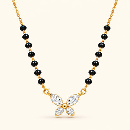Crystal Wings Mangalsutra - 18K Gold Plated