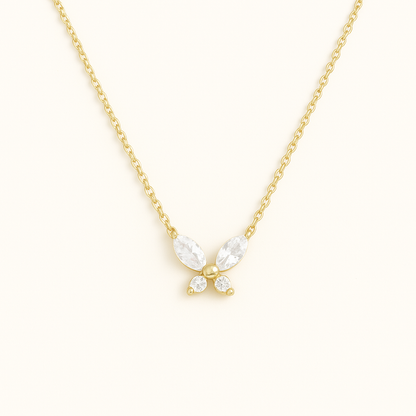Dainty Butterfly Pendant Necklace - 18K Gold Plated