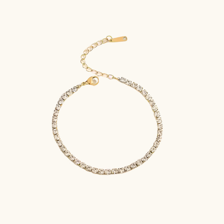 Zirconia Crystal Tennis Bracelet - 18K Gold Plated