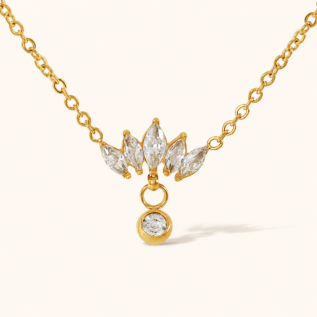 Tiara Drop Necklace - 18K Gold Plated
