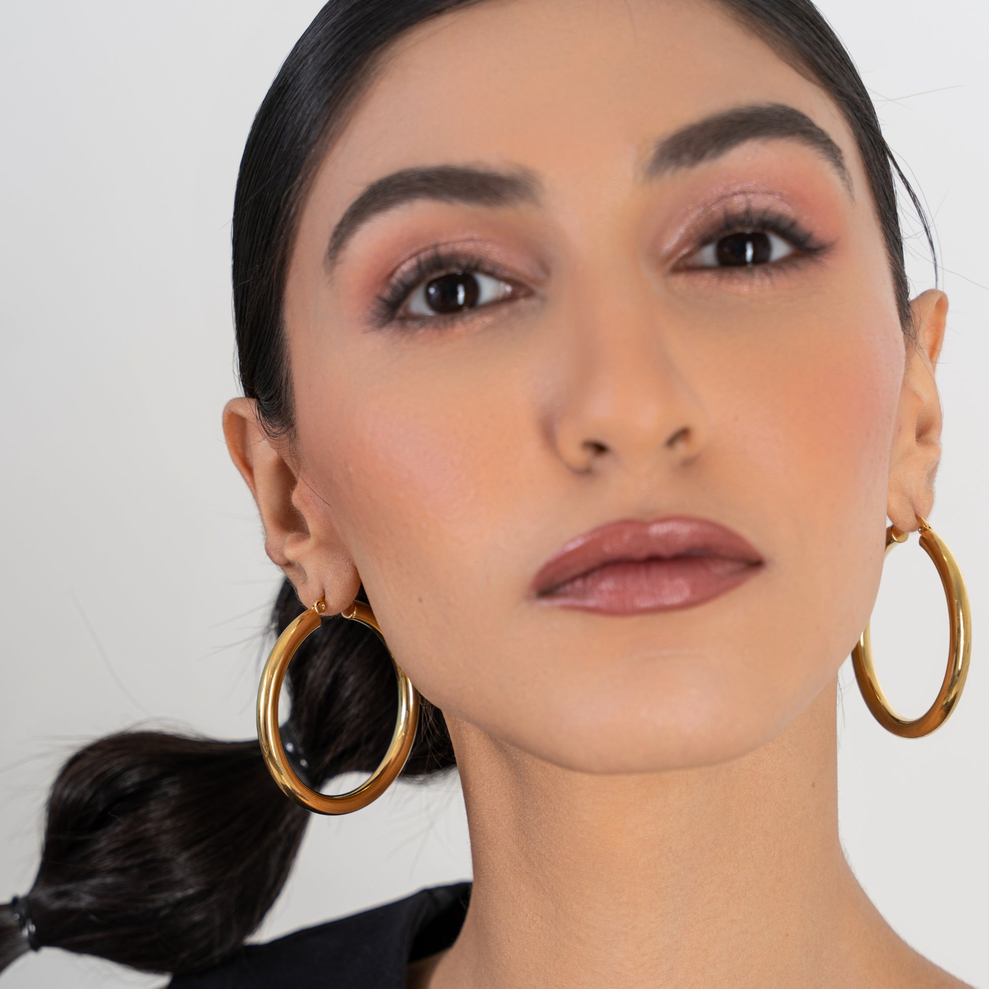 Buy Statement Zella Hoops Earrings (Large) - 18K Gold Plated online jewellery