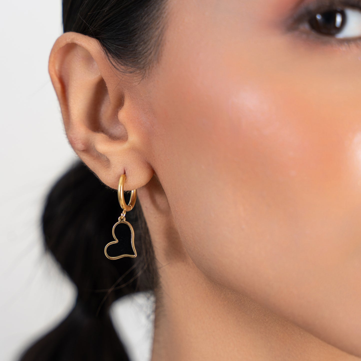 Buy Black Heart drop Earrings online jewellery