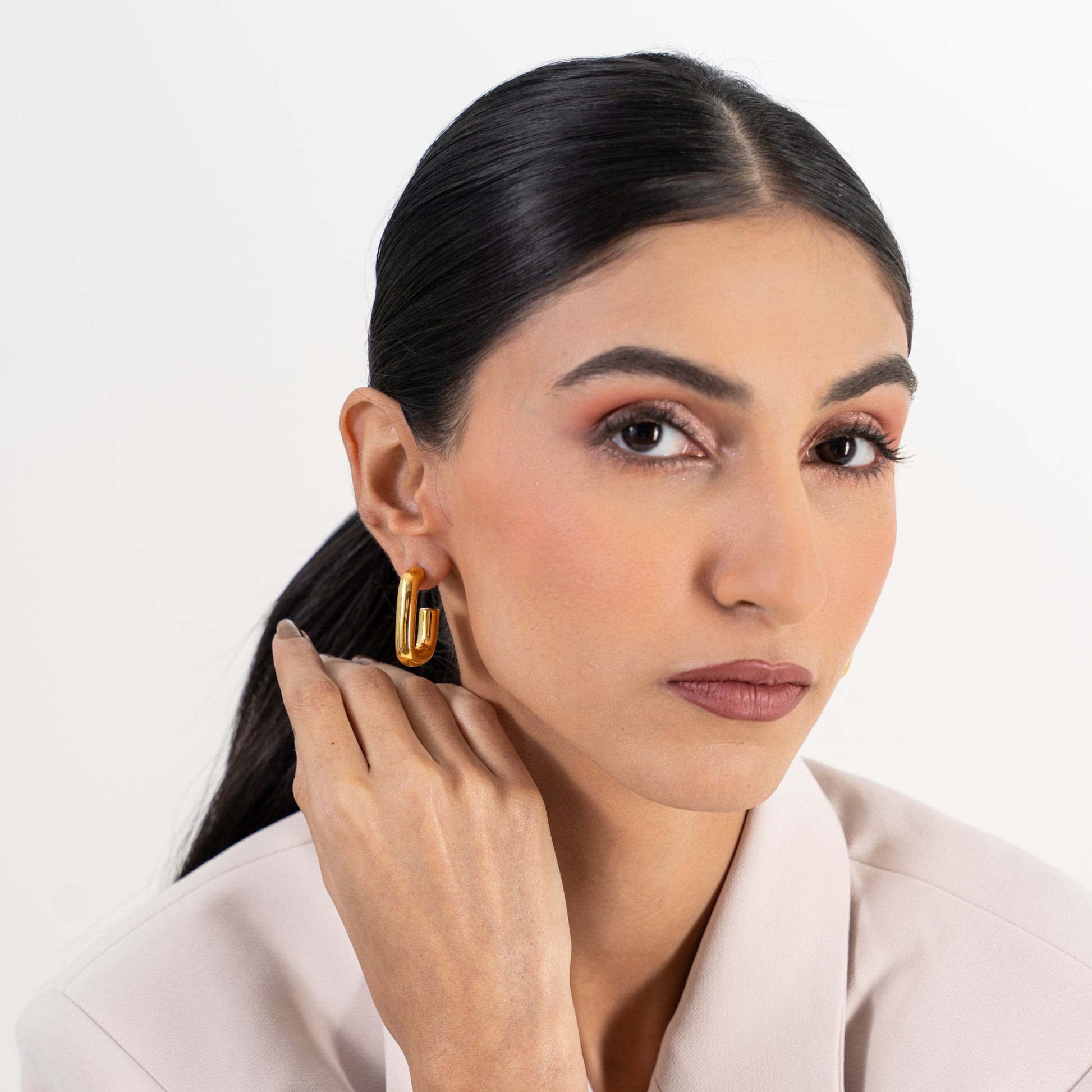 Buy Pearl Isabella Hoop Earrings - 18K Gold Plated online jewellery