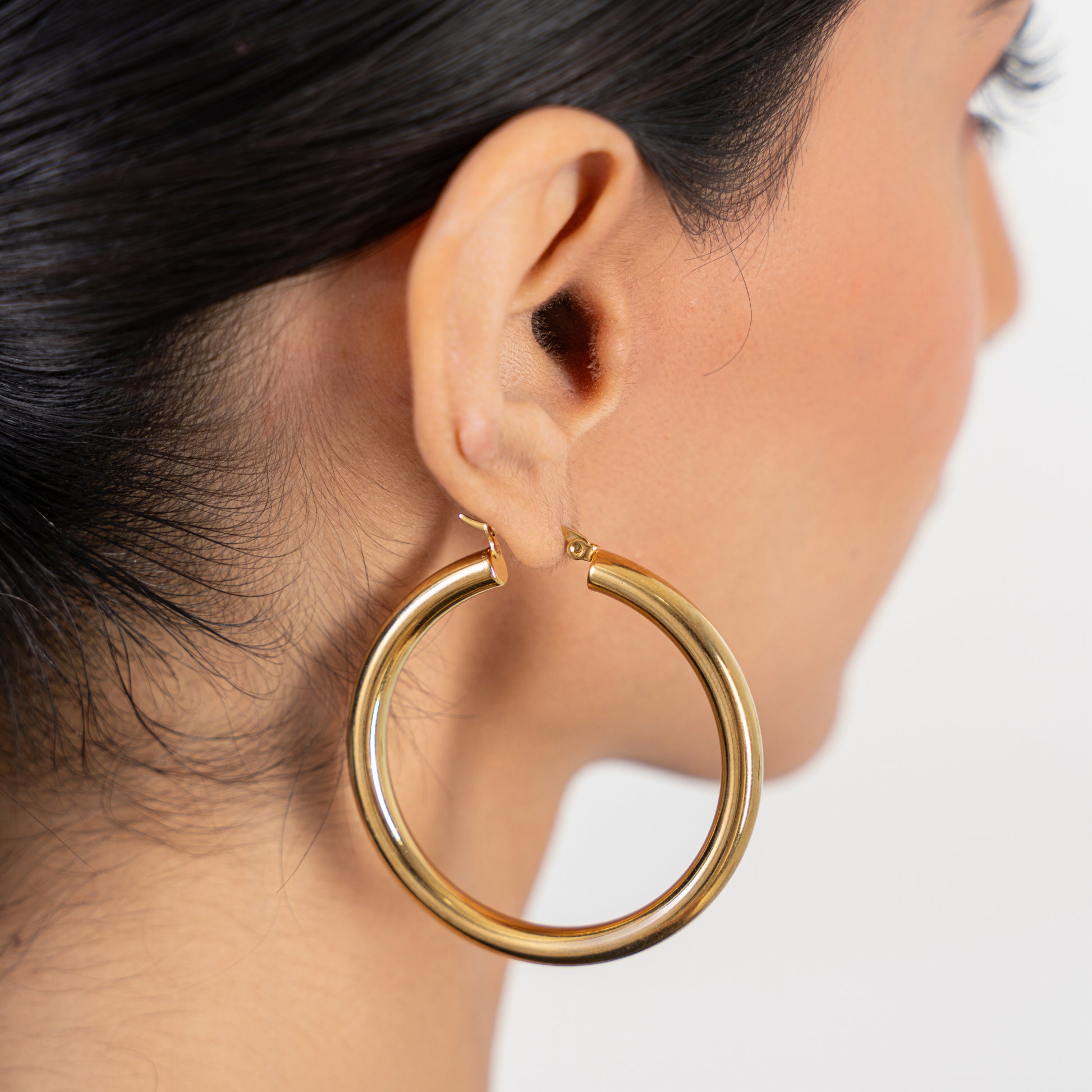 Buy Statement Zella Hoops Earrings (Large) - 18K Gold Plated online jewellery