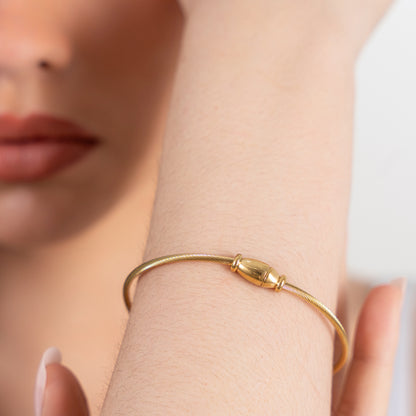Moon Star Charms Magnetic Bracelet Bangle - 18K Gold Plated