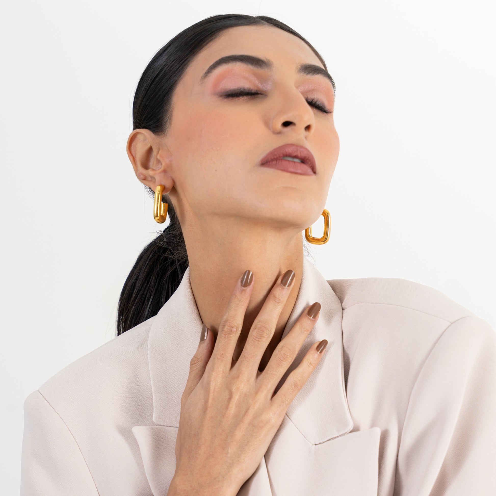 Buy Pearl Isabella Hoop Earrings - 18K Gold Plated online jewellery