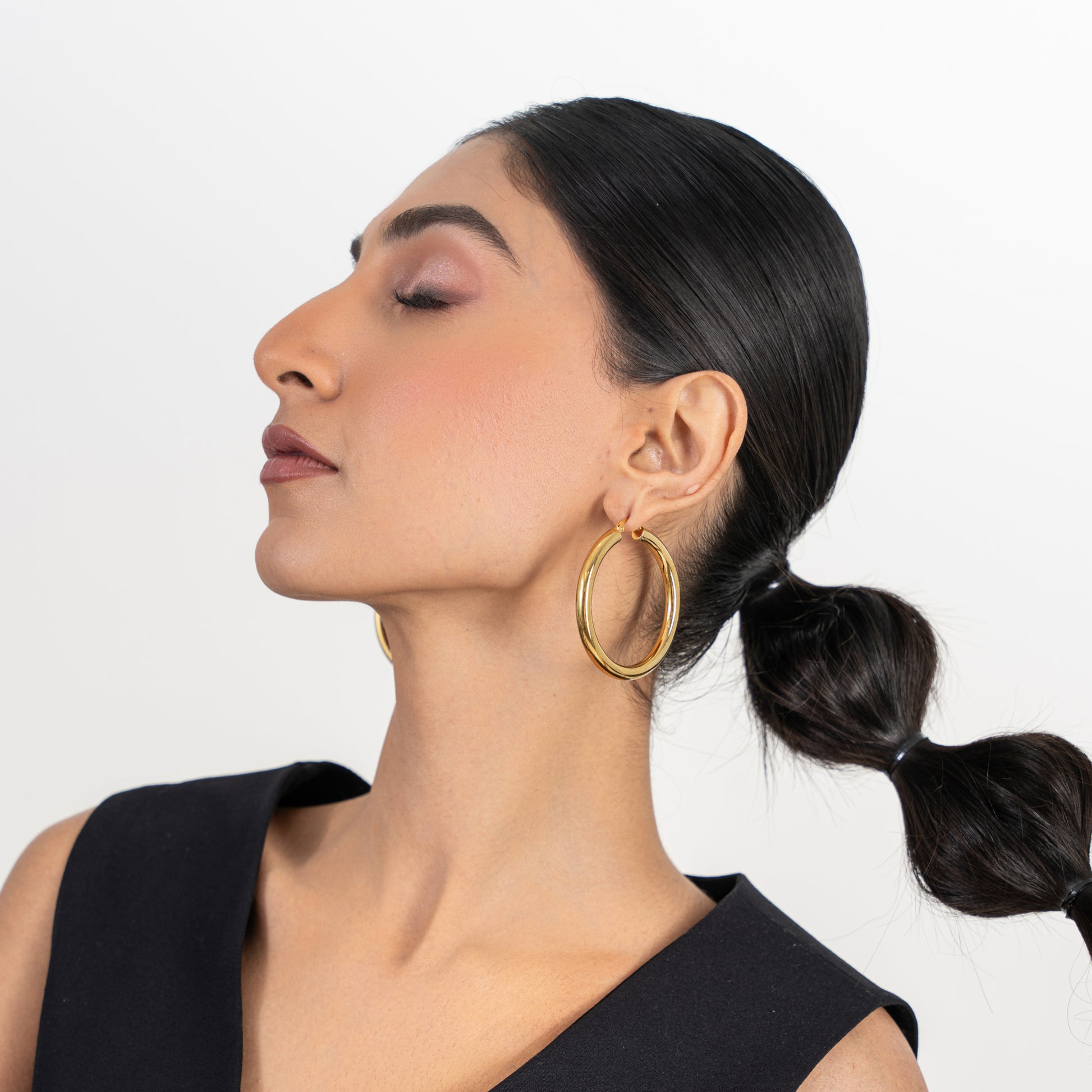 Buy Statement Zella Hoops Earrings (Large) - 18K Gold Plated online jewellery