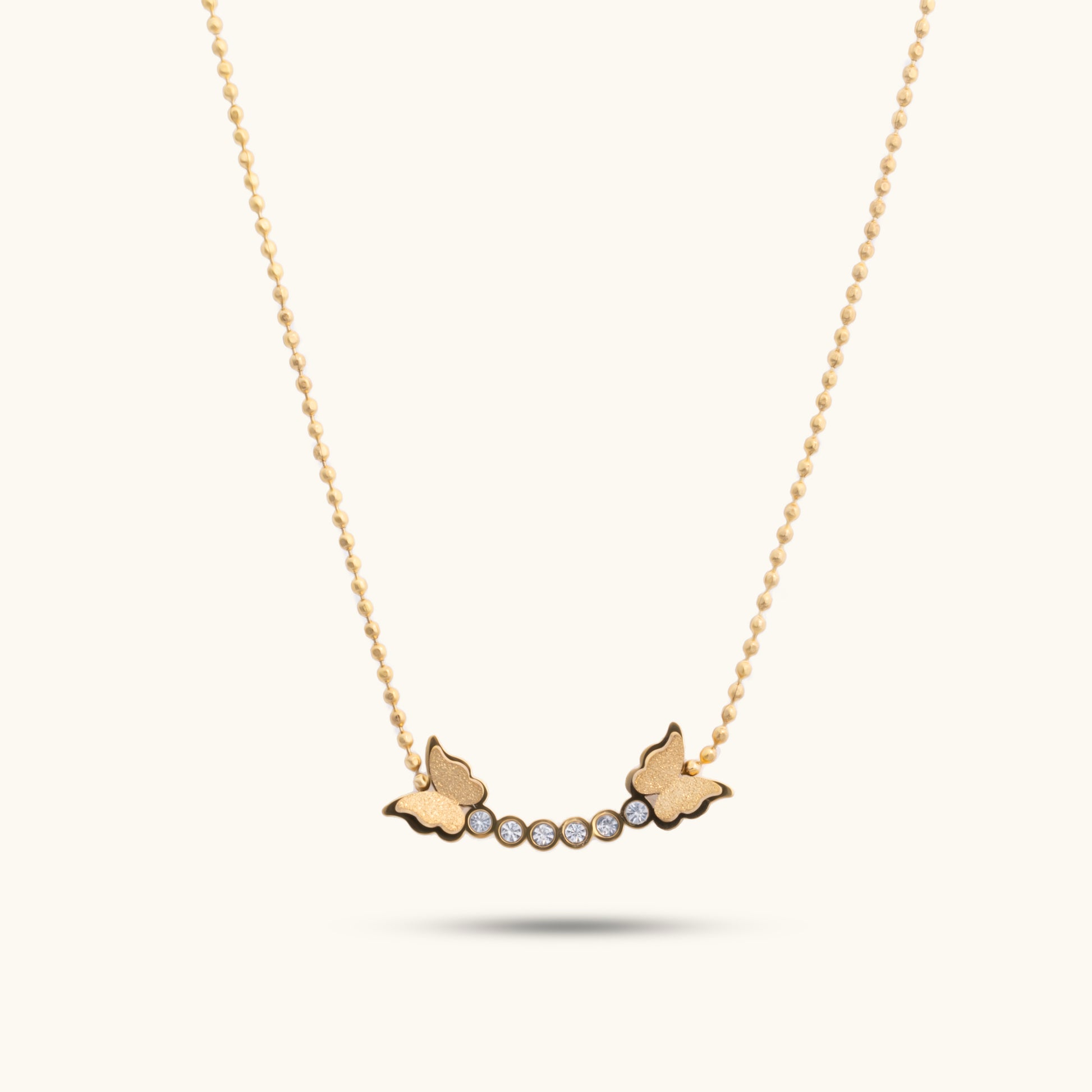 Buy Butterfly Zirconia Necklace - 18K Gold Plated online jewellery