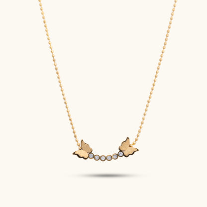 Buy Butterfly Zirconia Necklace - 18K Gold Plated online jewellery