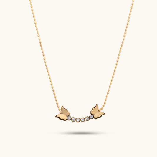 Buy Butterfly Zirconia Necklace - 18K Gold Plated online jewellery