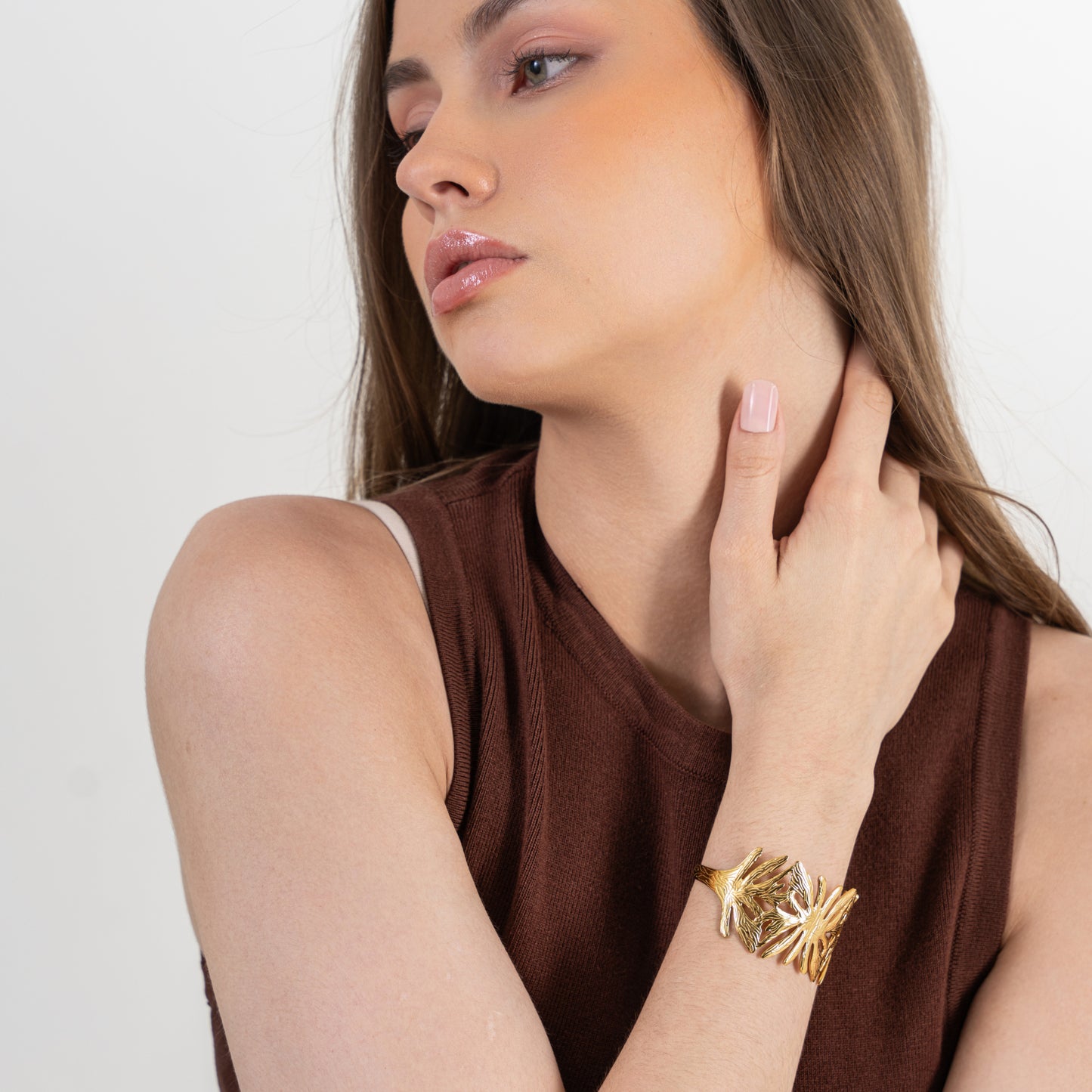Luce Cuff Bangle Bracelet - 18K Gold Plated