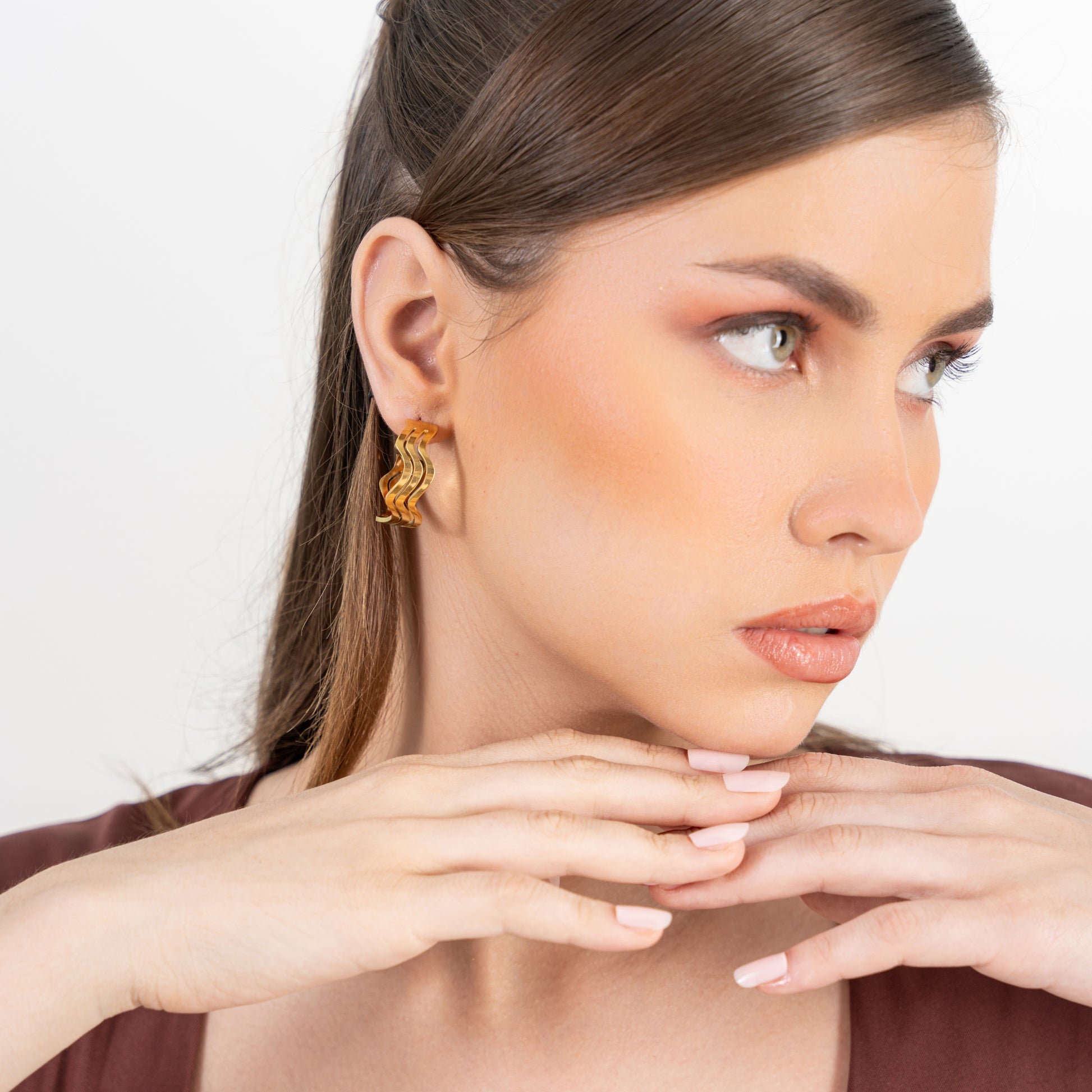 Buy Bizou Hoop Earrings - 18K Gold Plated online jewellery