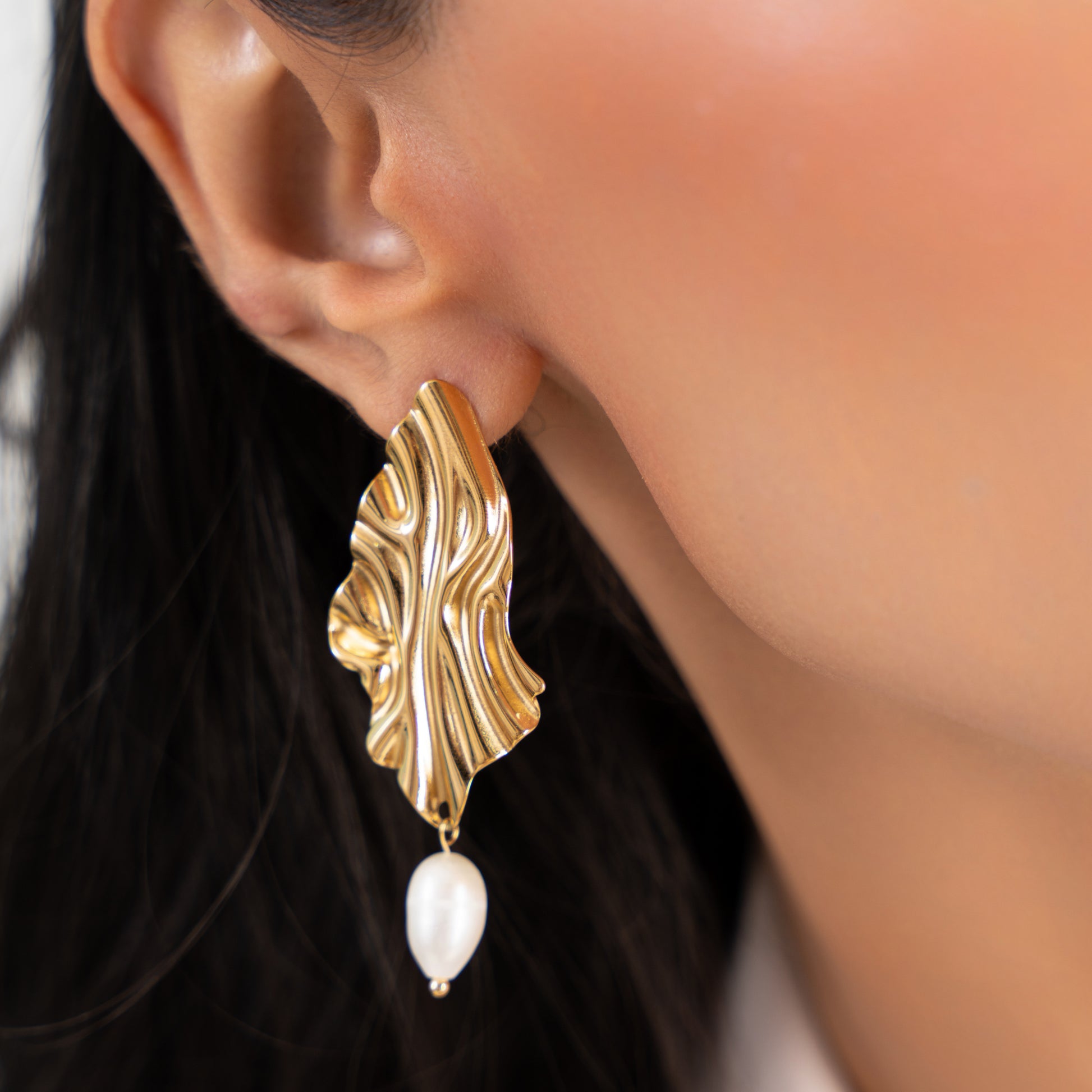 Buy Pearl Forrest Earrings - 18K Gold Plated online jewellery