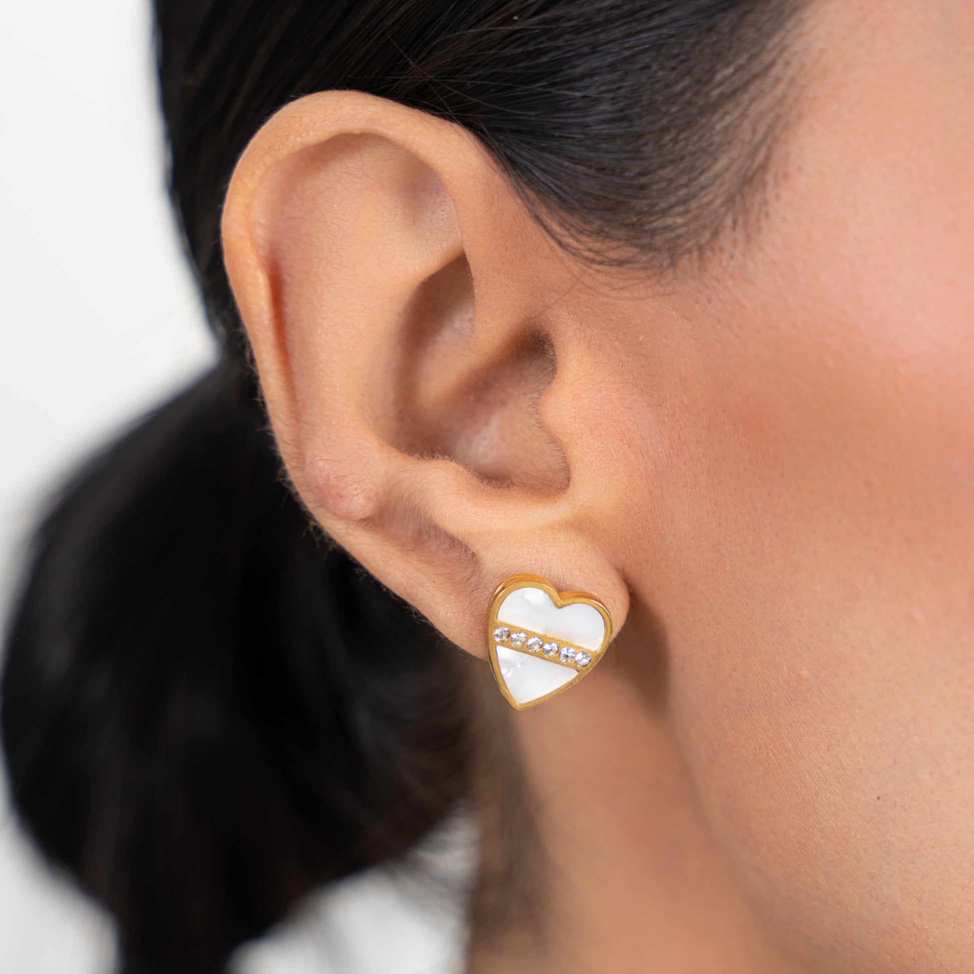 Buy Enamel Heart Studs Earrings online jewellery