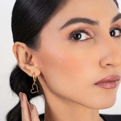 Buy Black Heart drop Earrings online jewellery