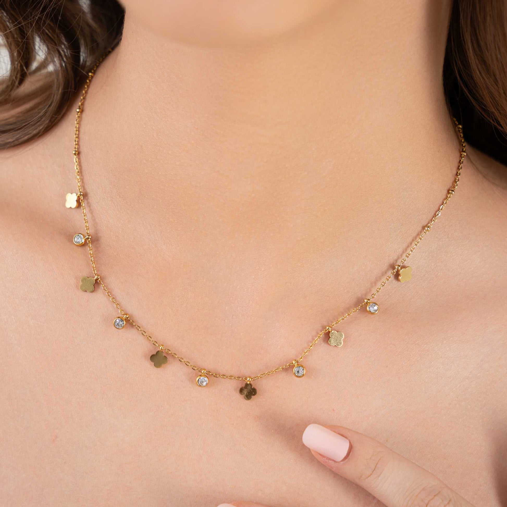Buy Dainty Clover Necklace - 18K Gold Plated online jewellery