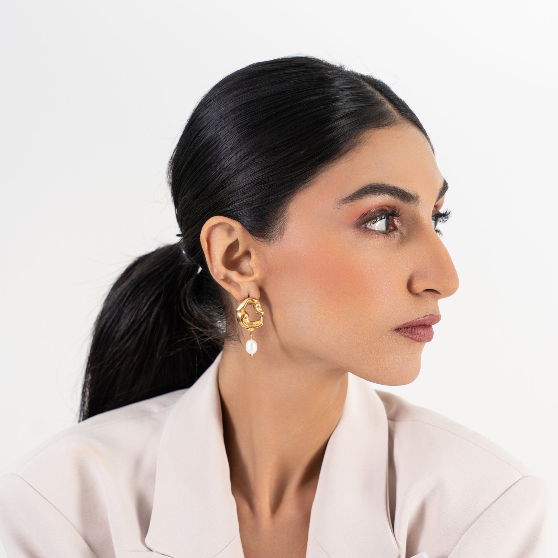 Buy Pearl Baroque Earrings - 18K Gold Plated online jewellery