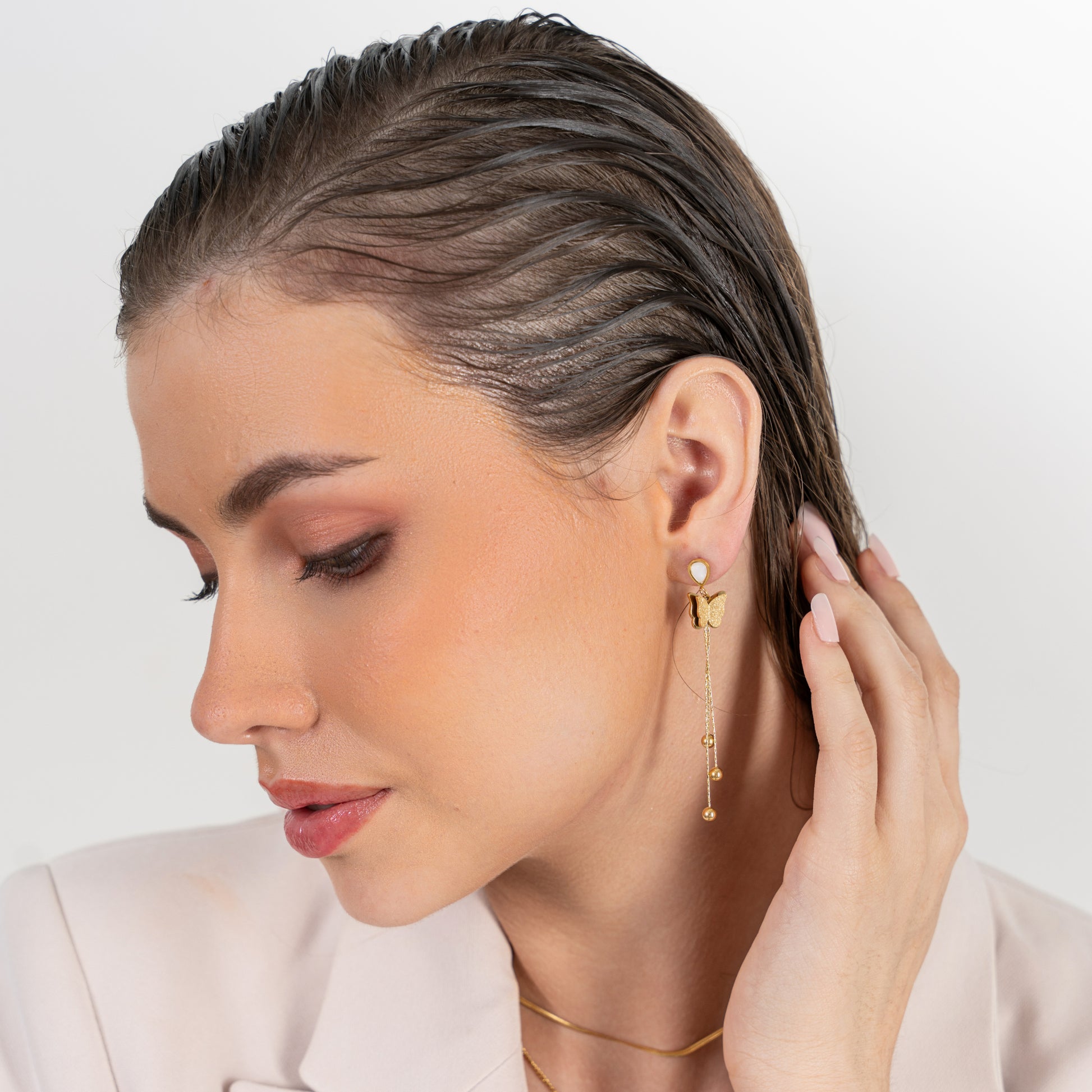 Buy Butterfly Enamel Danglers - 18K Gold Plated online jewellery