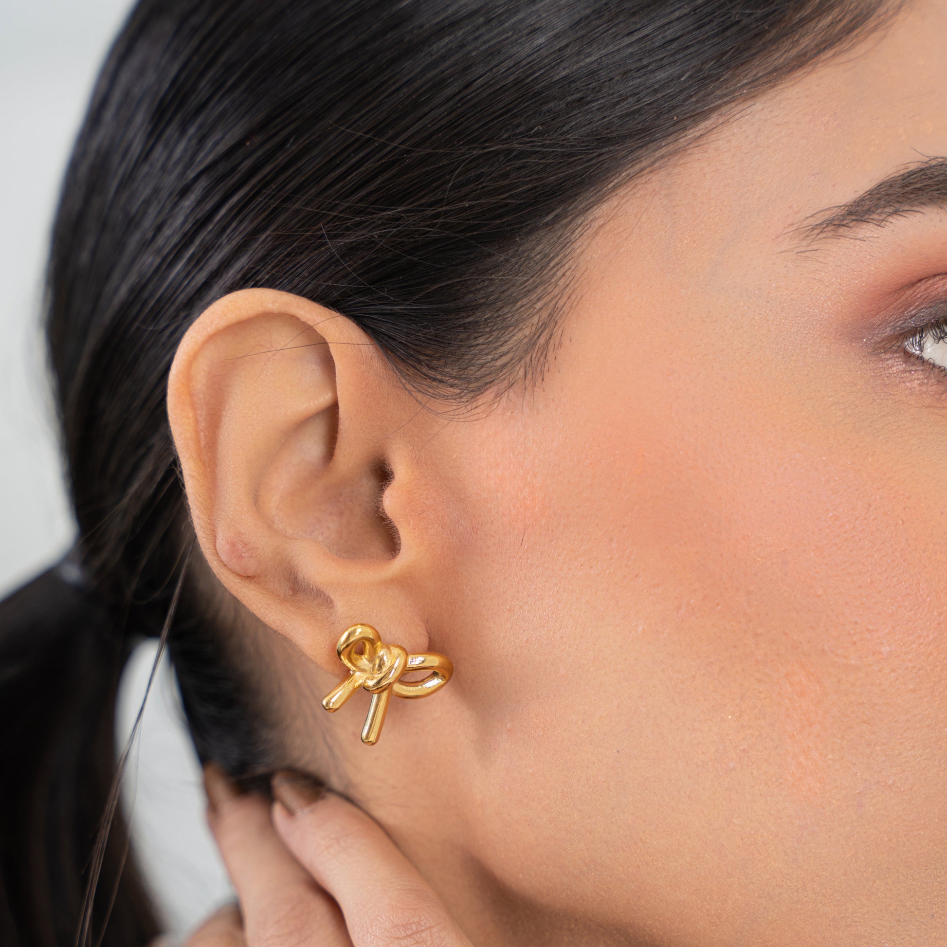 Buy Cutie Bow Earrings - 18K Gold Plated online jewellery