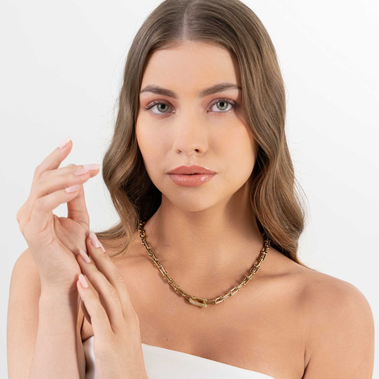 Buy Celebrity CZ Statement Necklace - 18K Gold Plated online jewellery