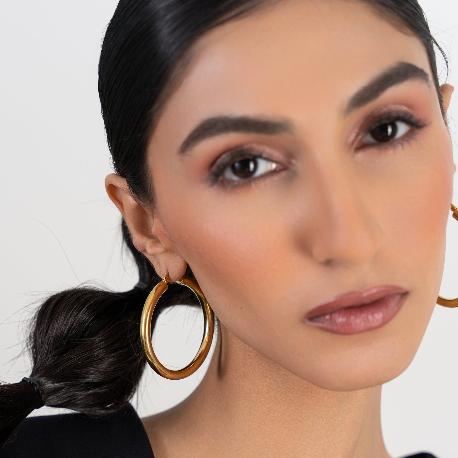 Buy Statement Zella Hoops Earrings (Large) - 18K Gold Plated online jewellery