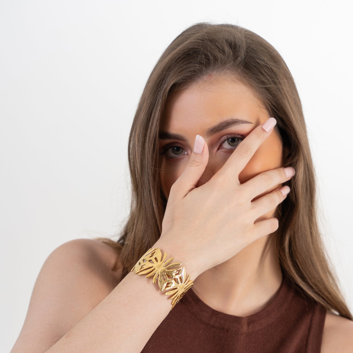 Luce Cuff Bangle Bracelet - 18K Gold Plated