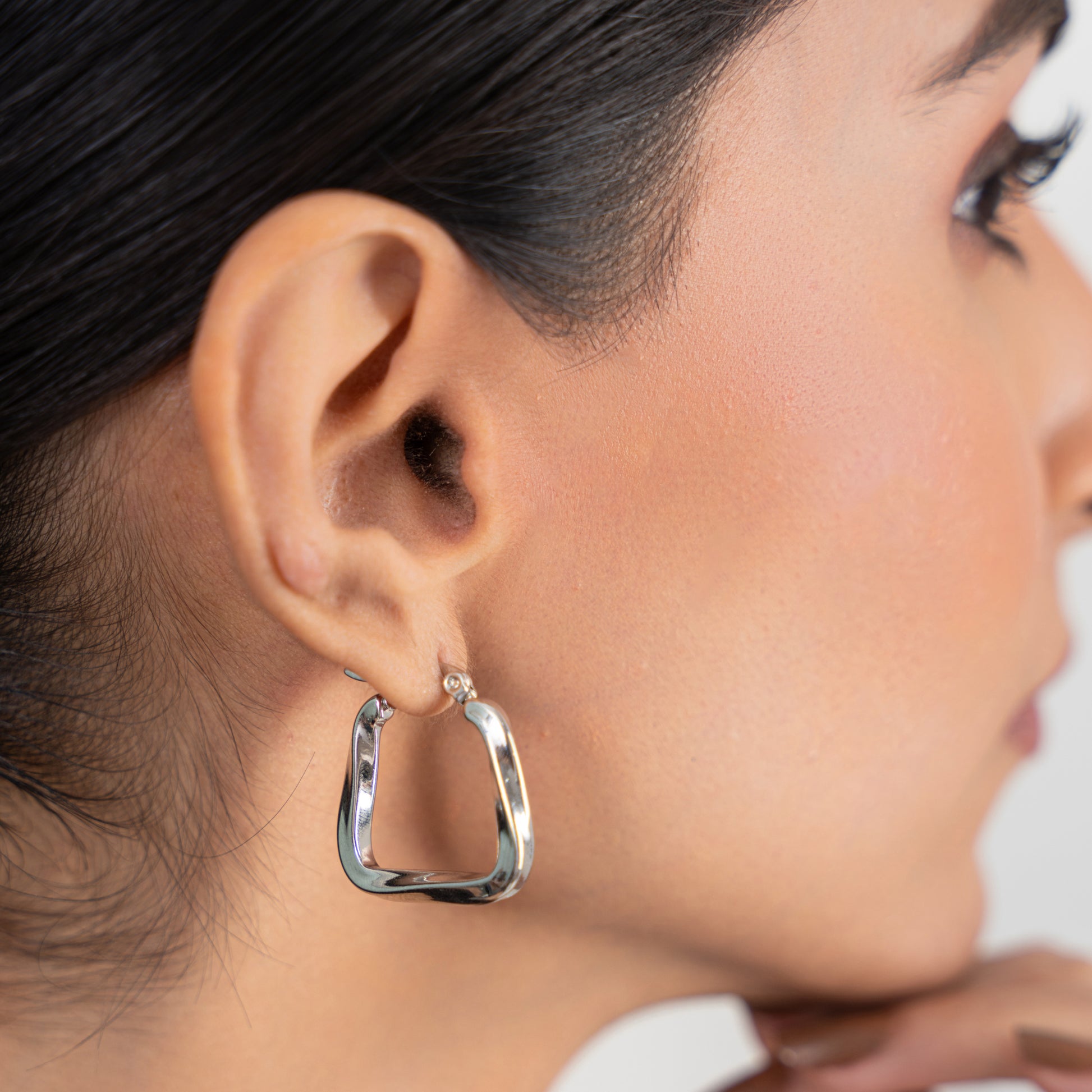 Buy Uneven Triangle Statement Hoops - 18K Gold Plated online jewellery