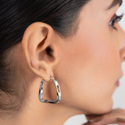 Buy Uneven Triangle Statement Hoops - 18K Gold Plated online jewellery