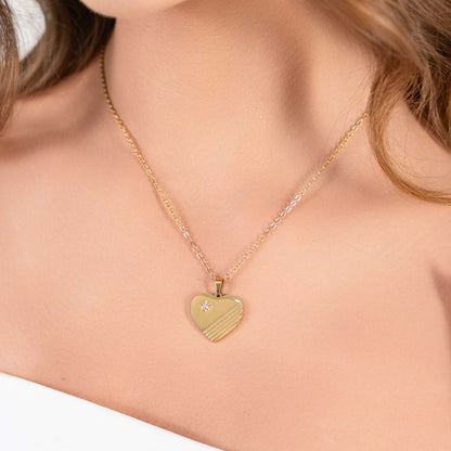 Buy Classy Heart Crystal Pendant - 18K Gold Plated online jewellery