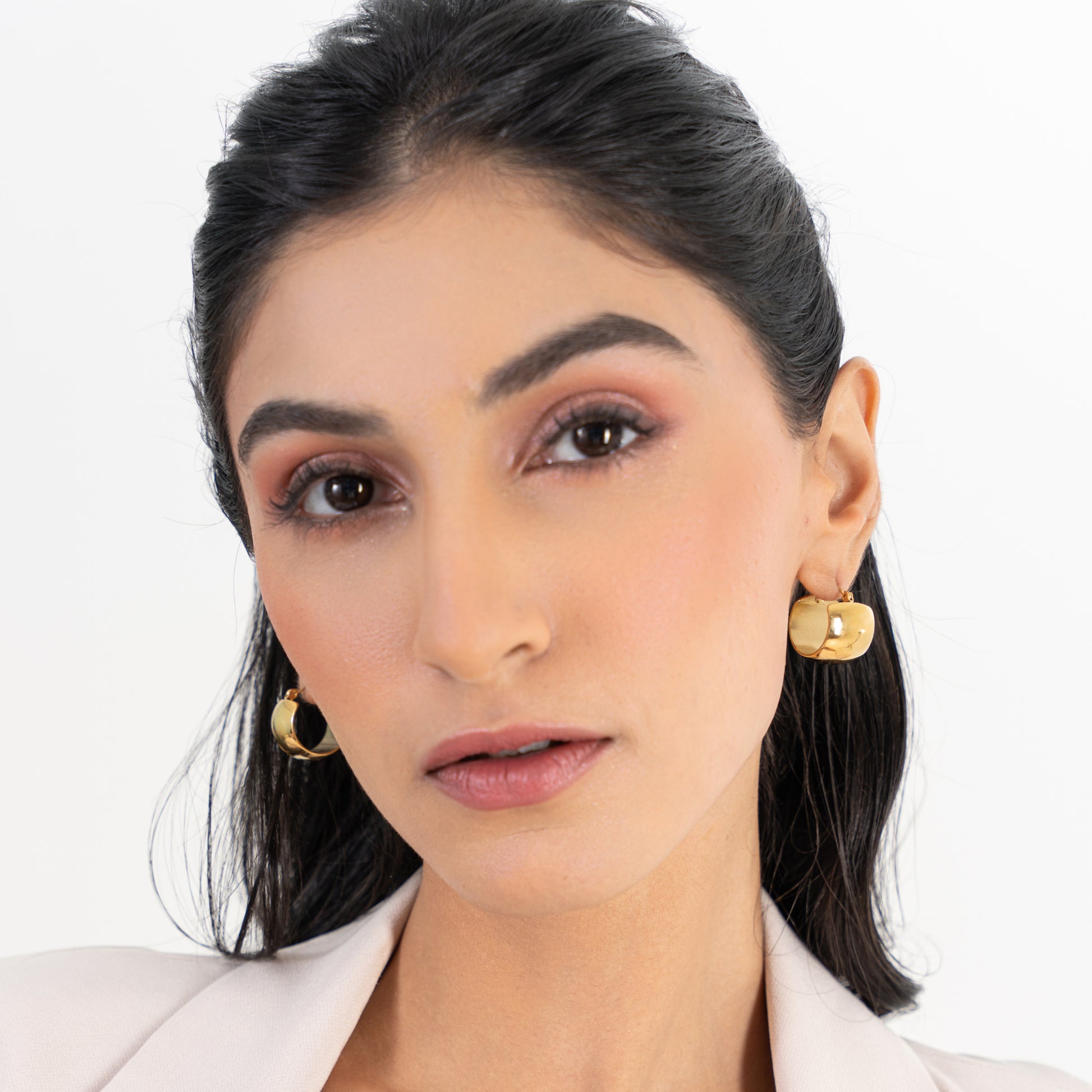 Buy Mini Chunky Hoop Earrings - 18K Gold Plated online jewellery