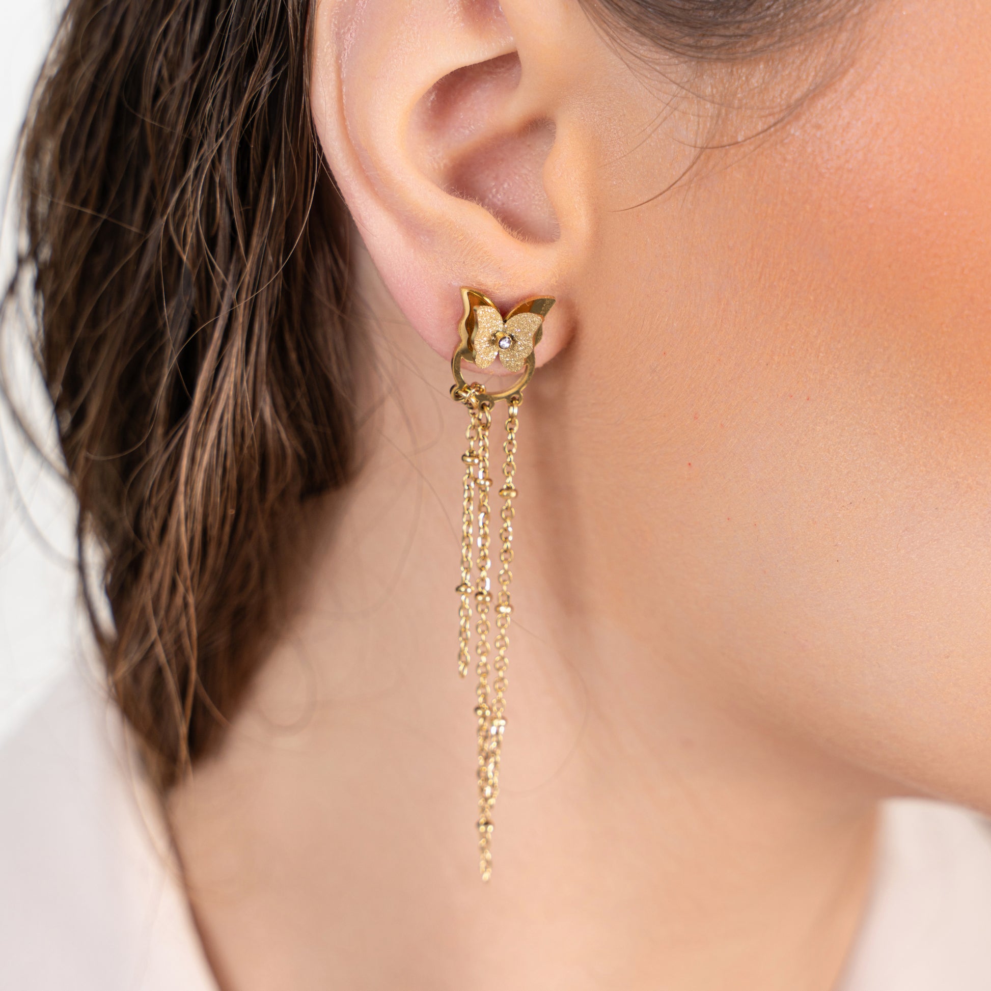 Buy Butterfly Danglers - 18K Gold Plated online jewellery