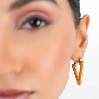 Buy V-shaped Earrings - 18K Gold Plated online jewellery