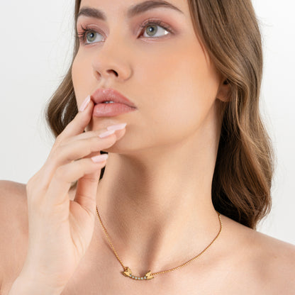 Buy Butterfly Zirconia Necklace - 18K Gold Plated online jewellery