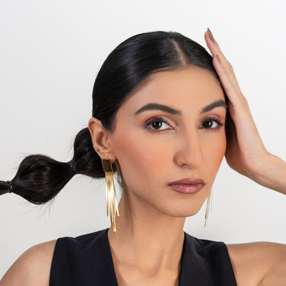 Goldy Bulky Danglers Earrings - 18K Gold Plated