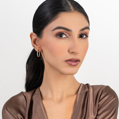 Buy Eterna Classic Hoop Earrings - 18K Gold Plated online jewellery