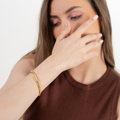 Sleek Cuff Bangle Bracelet - 18K Gold Plated